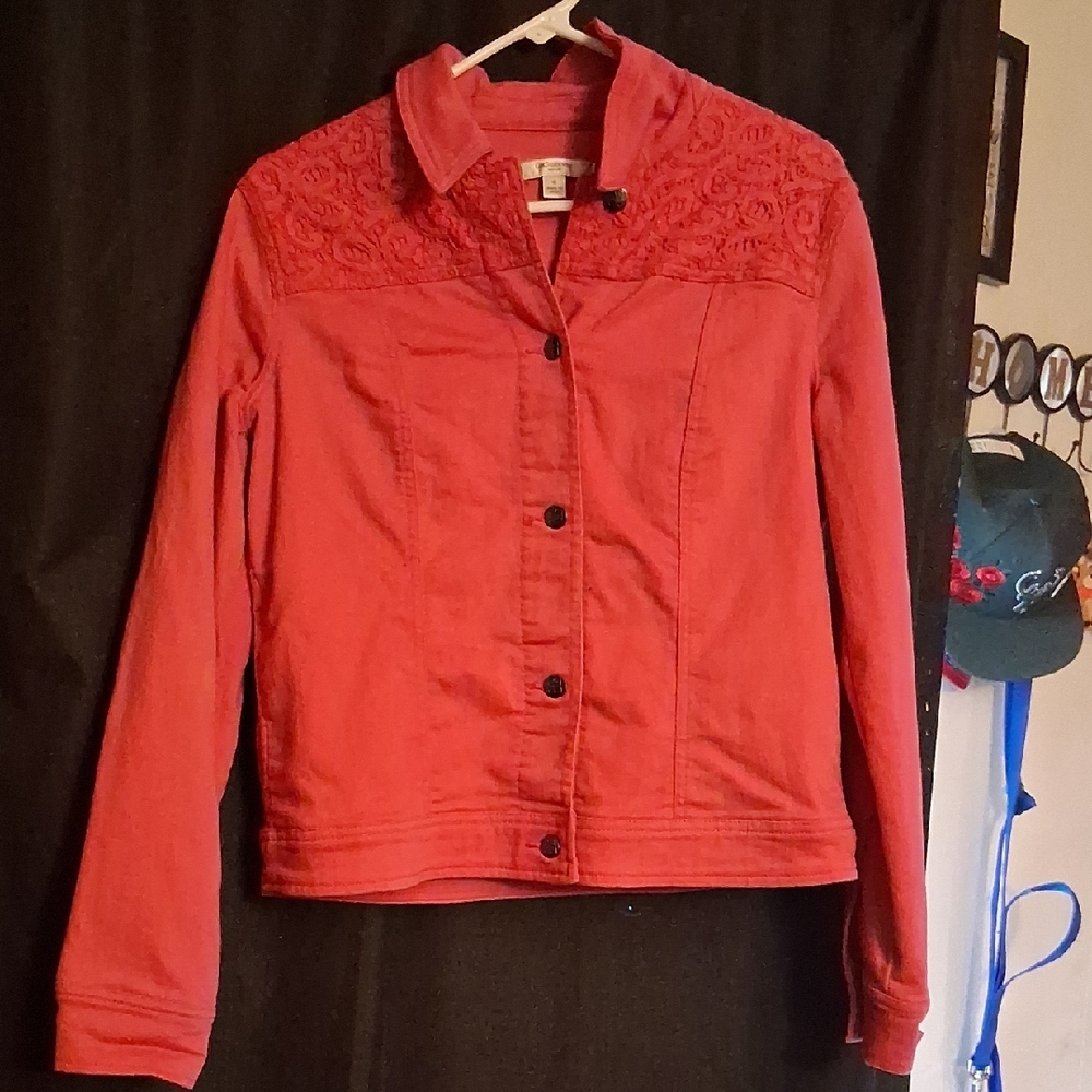 Women's pink jean jacket